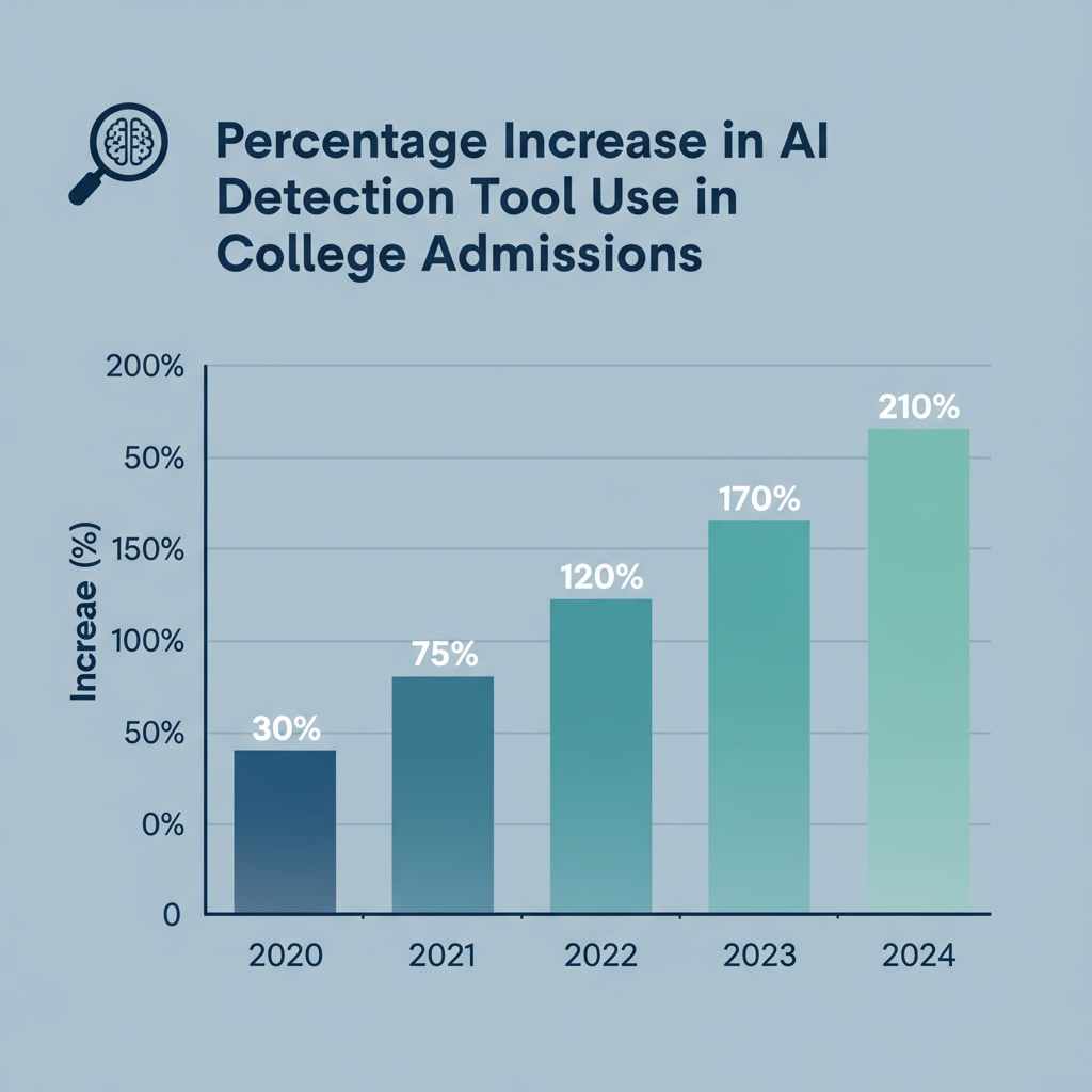 Graph depicting the growth of AI detection tool use in college applications