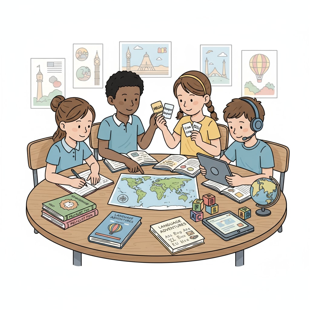 K12 students exploring language learning, knowledge, and cultural aspects through an activity