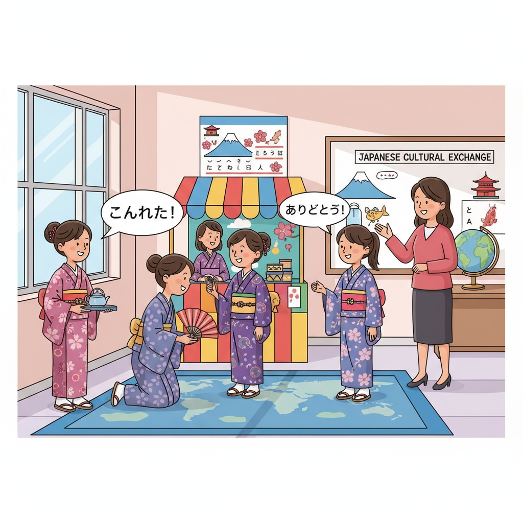K12 students engaging in cultural exploration via language learning in a role-playing activity