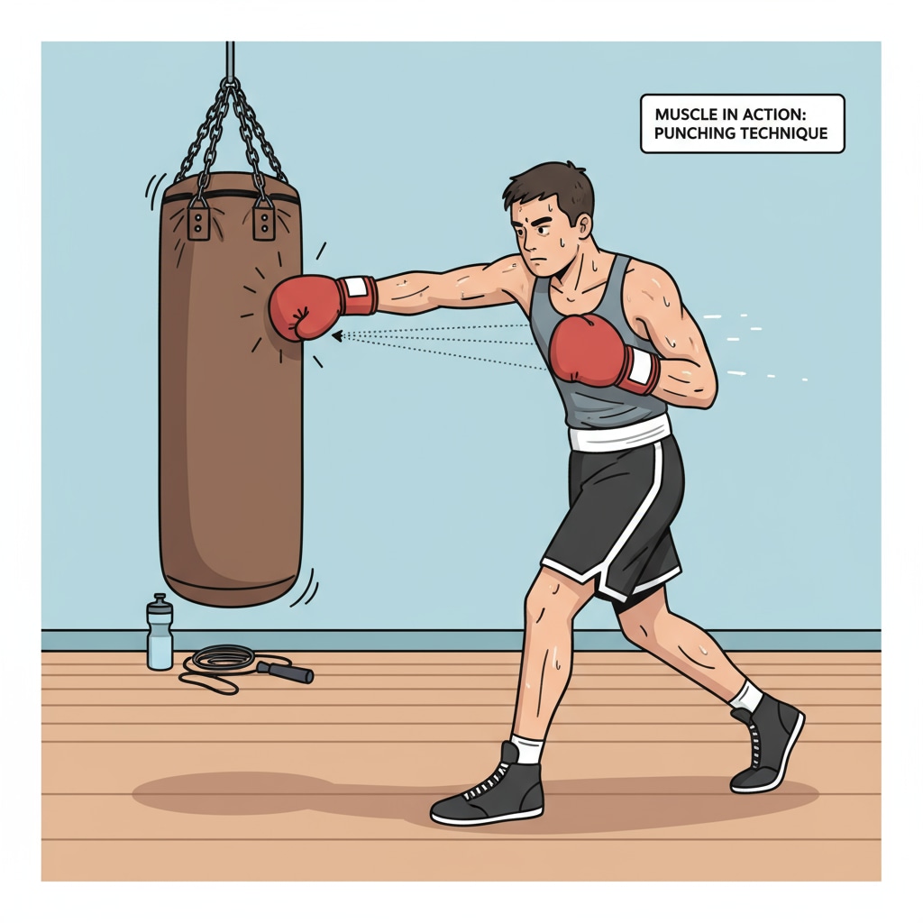 Young boxer training as part of college application extracurricular activities