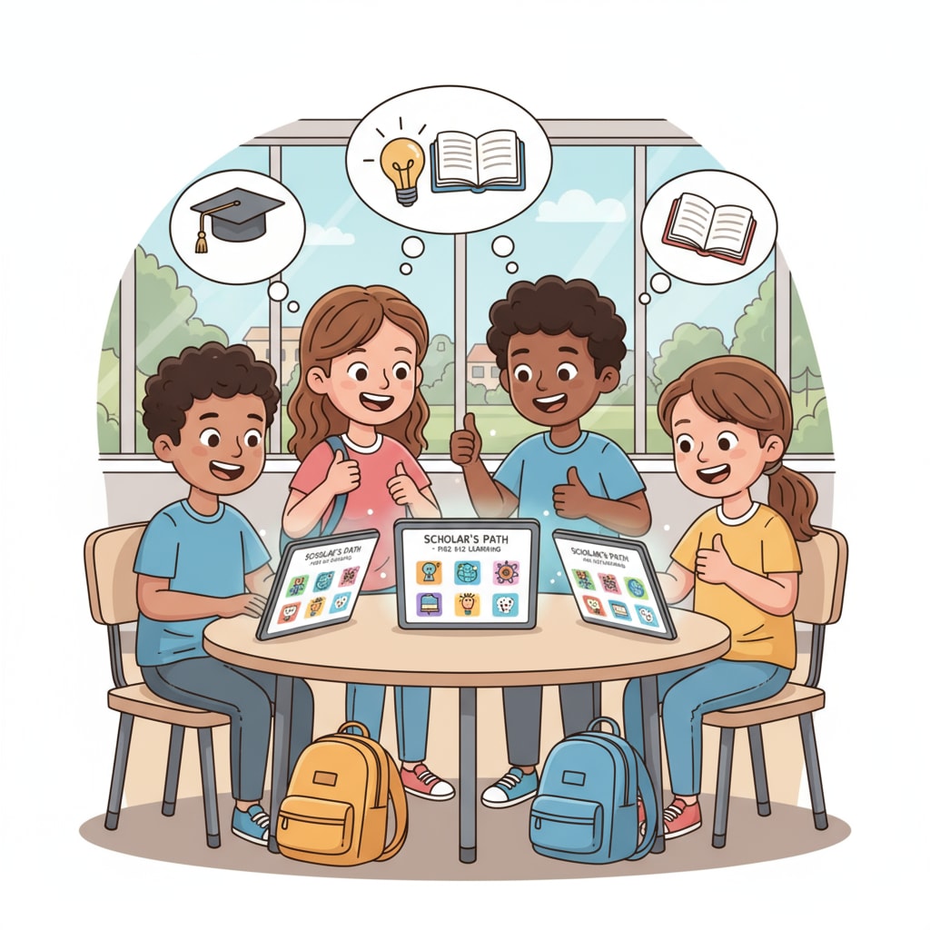 Students using a free K12 learning platform
