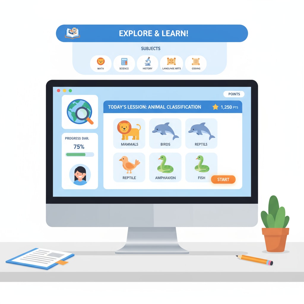 Interactive lesson on a free K12 learning platform