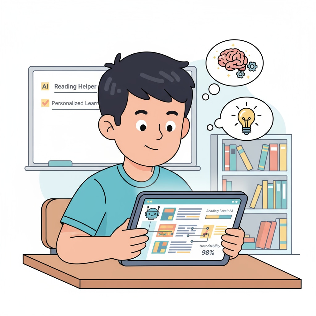 A student using AI-generated decodable reading material for educational application