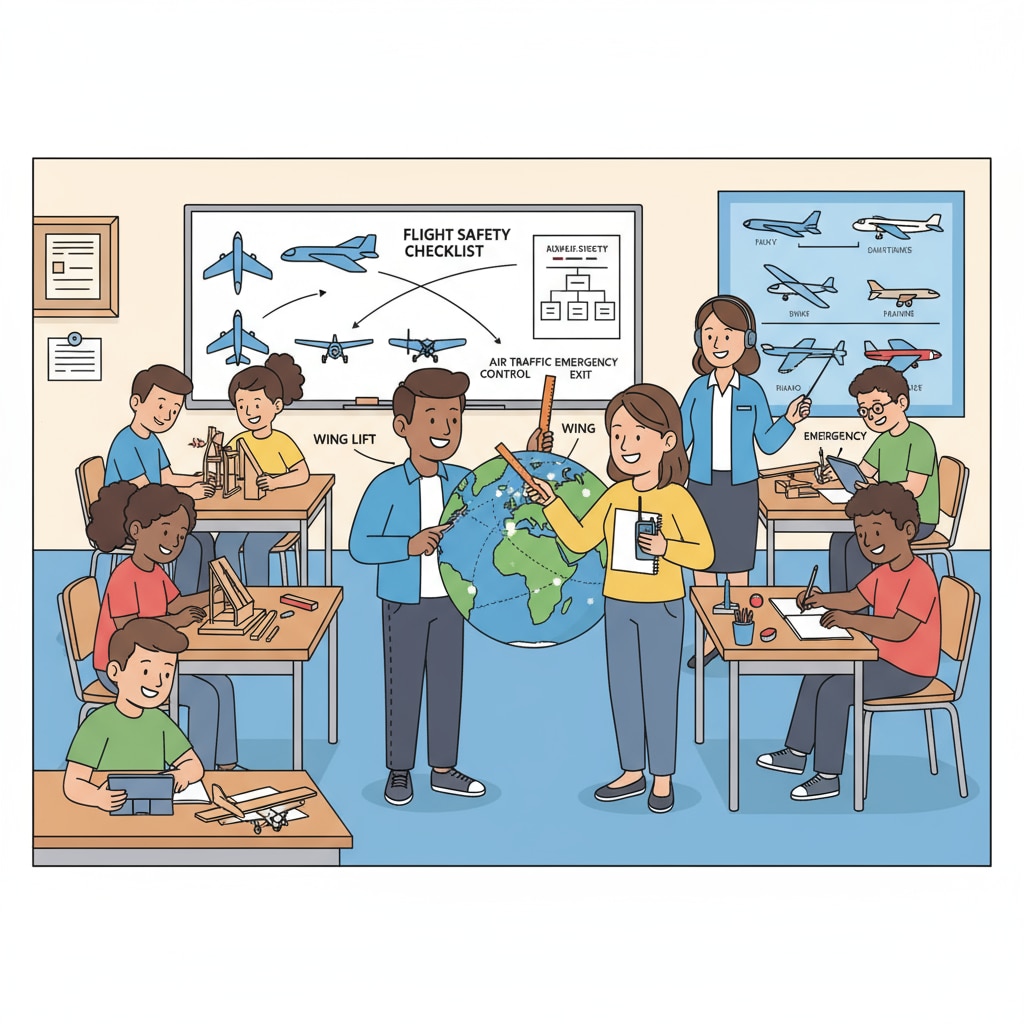 Classroom activities fostering pilot skills including communication, decision-making, and situational awareness