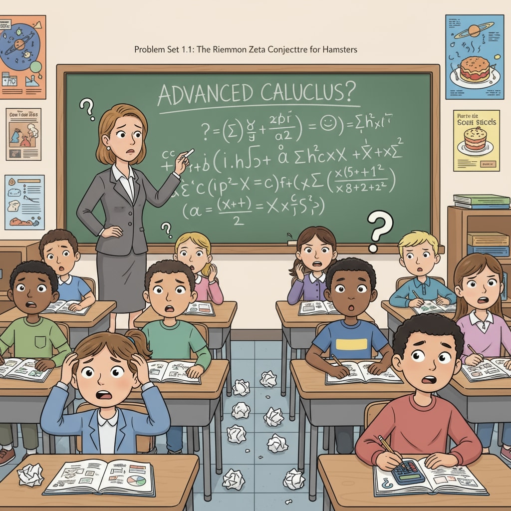 Classroom scene showing non-professional teaching affecting math teaching quality