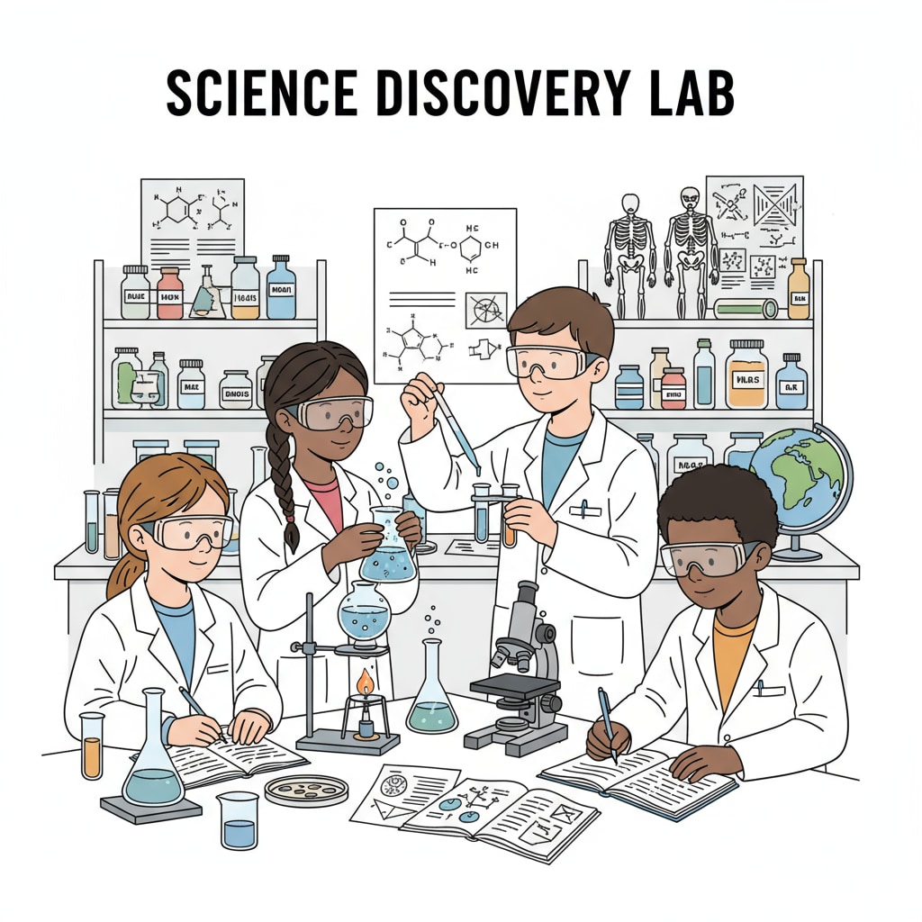 Students engaged in a STEM extracurricular activity in a laboratory