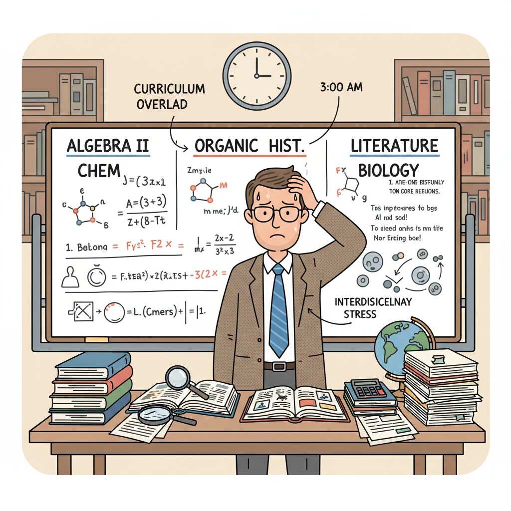 A stressed teacher due to multi-course teaching