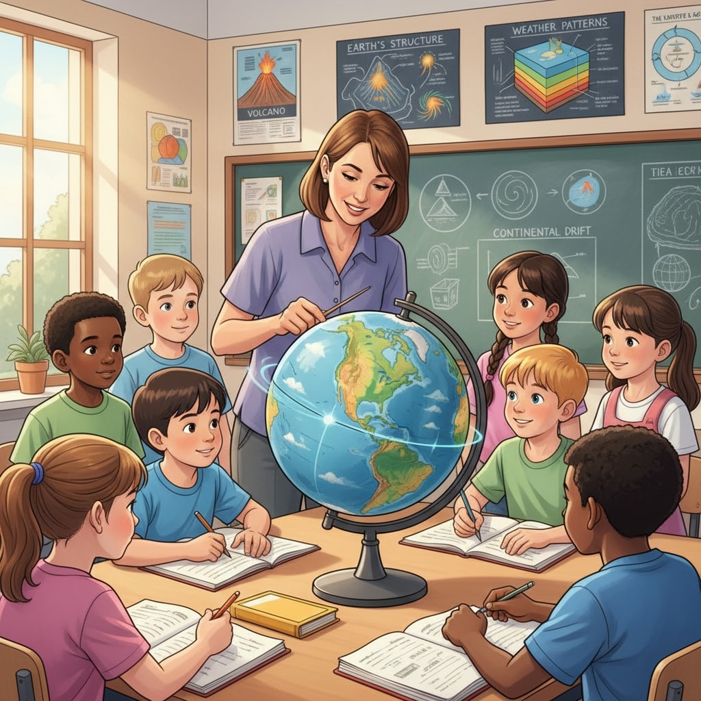 Geophysics knowledge being taught in a K12 classroom