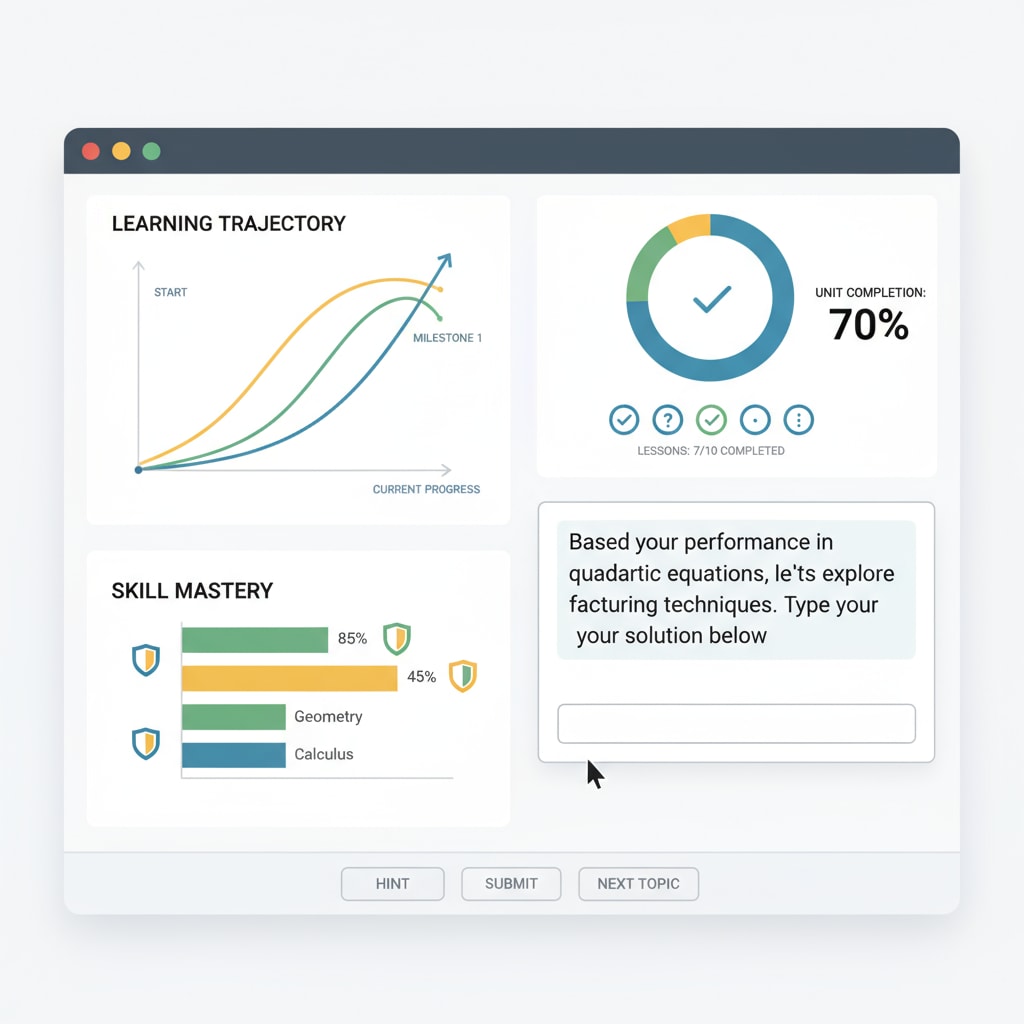 Close-up of an intelligent tutoring system interface relevant to artificial intelligence, higher education, and the future of universities