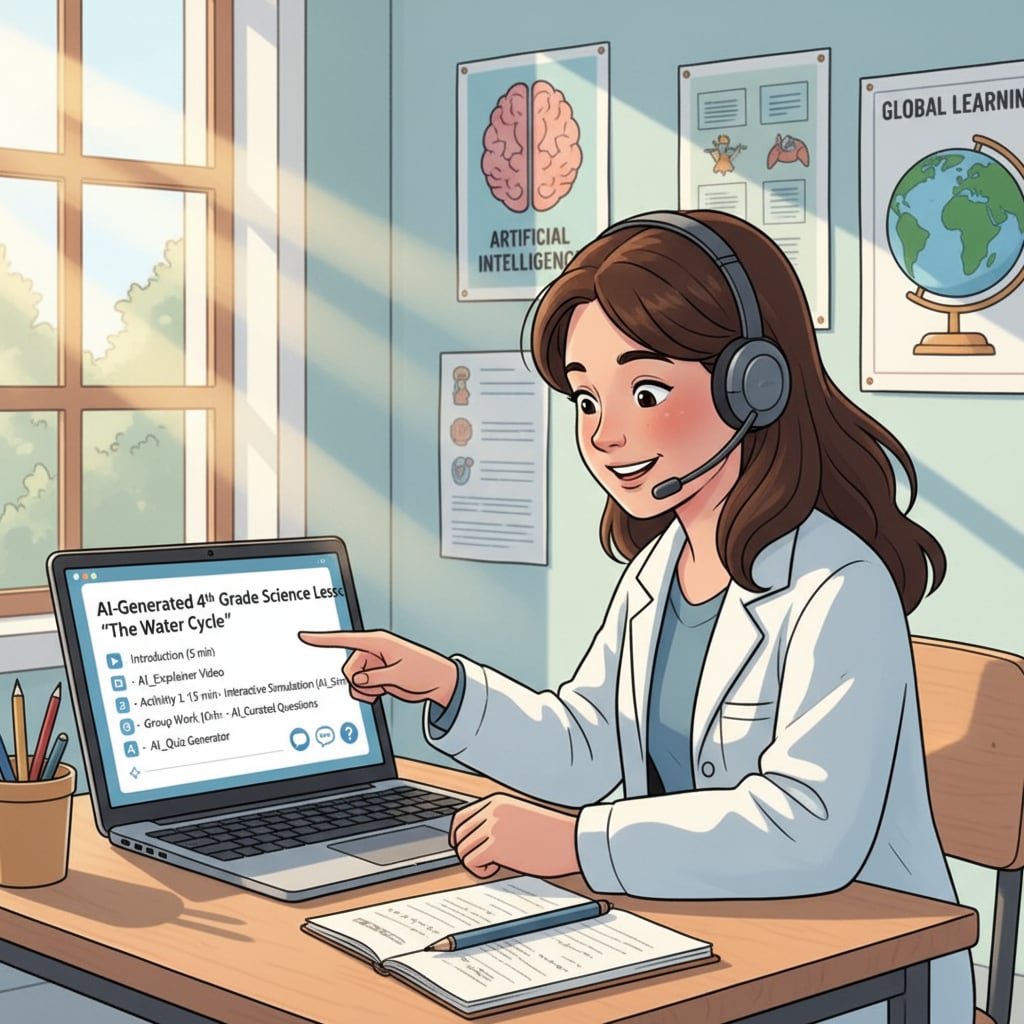 A student teacher examining an AI-generated lesson plan