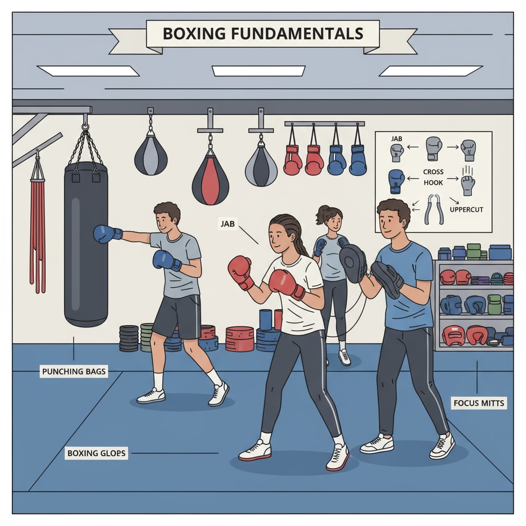 Students practicing boxing as an extracurricular activity for college admissions