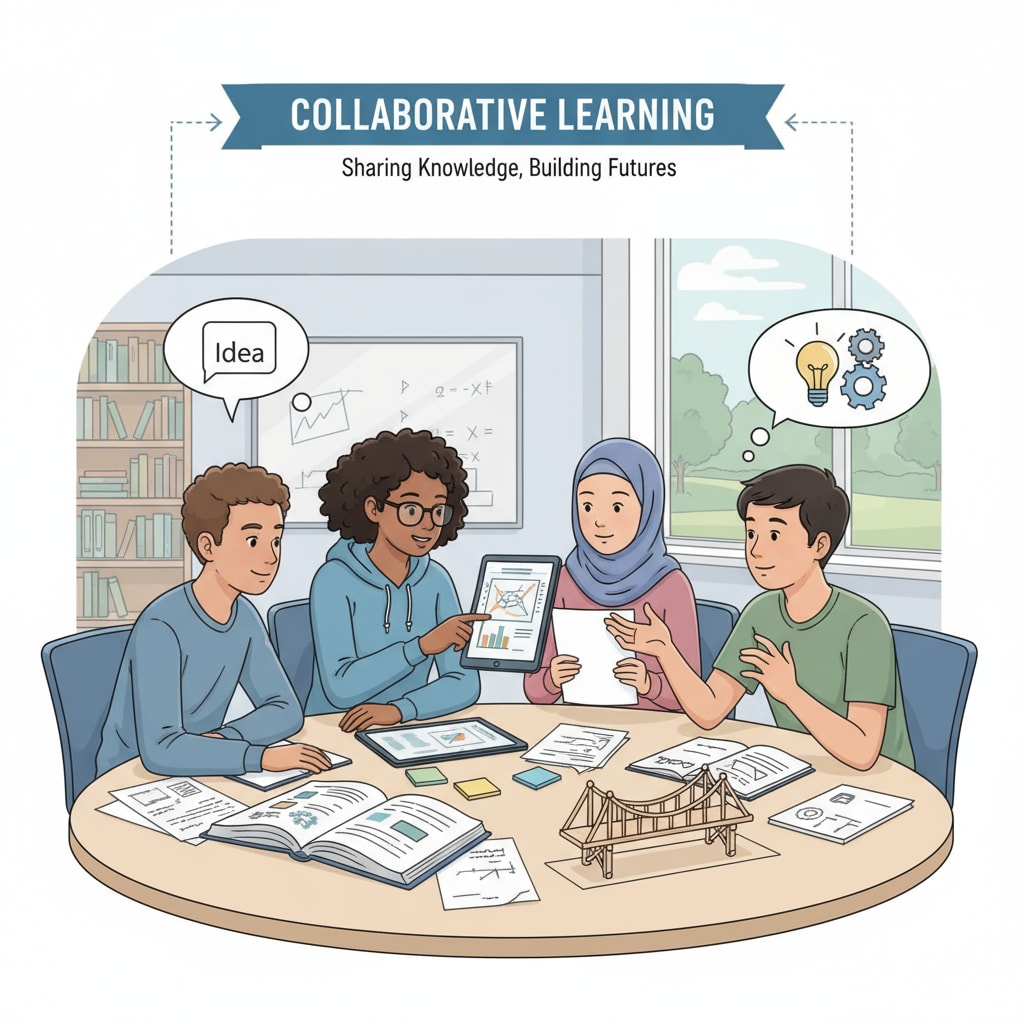 Diverse students collaborating in a group project, contributing to learning effectiveness.