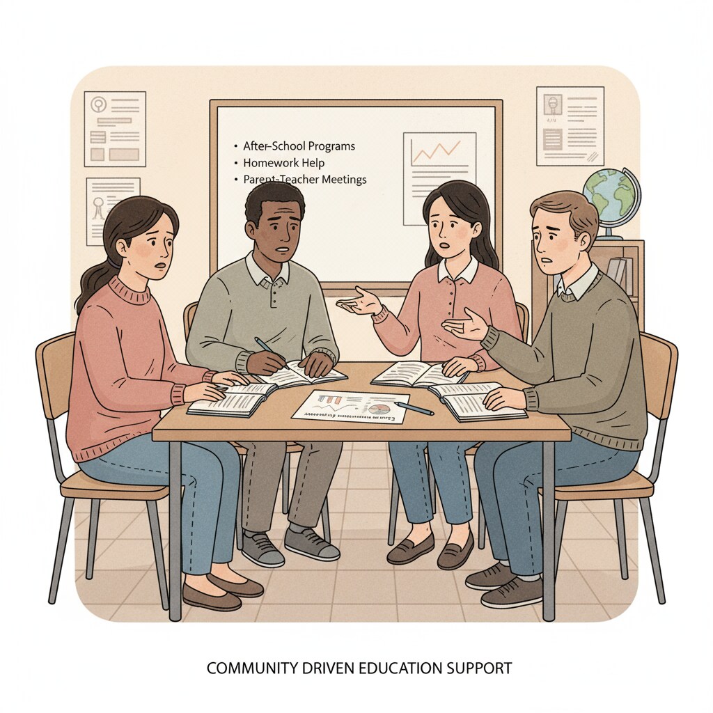 Low-income parents discussing their children's education