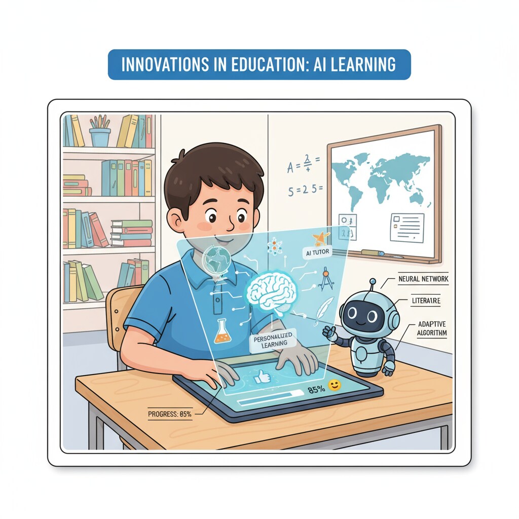 A student interacting with AI - based educational technology