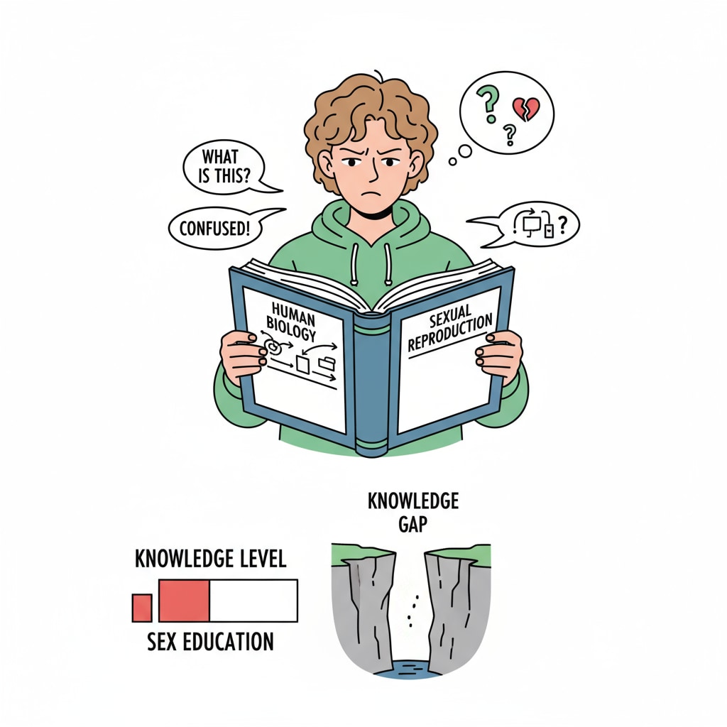 A confused student representing the knowledge deficiency in sex education due to avoidance and the need for better education strategies.
