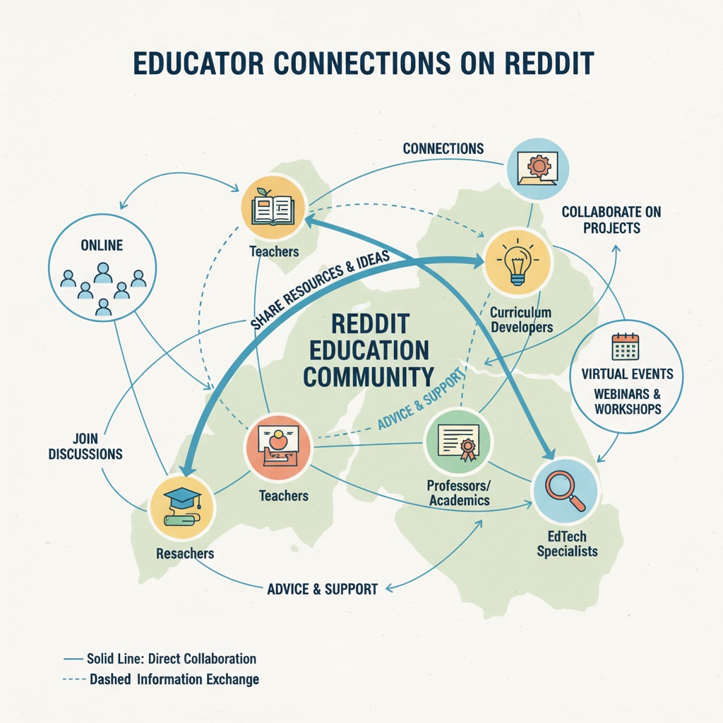 Educational networks on Reddit's education community