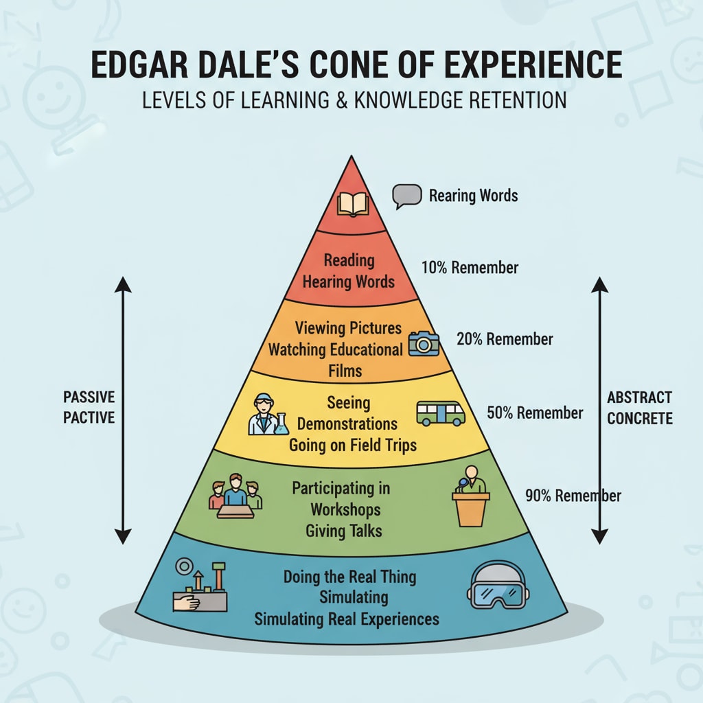 Edgar Dale's Cone of Experience for understanding learning effectiveness