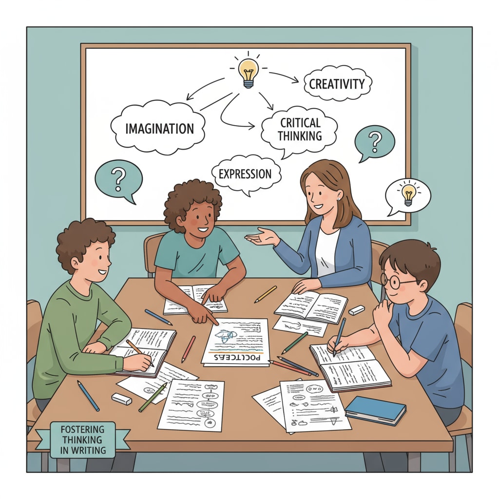 Students brainstorming ideas for writing projects relevant to AI writing, teaching transformation, and writing skills