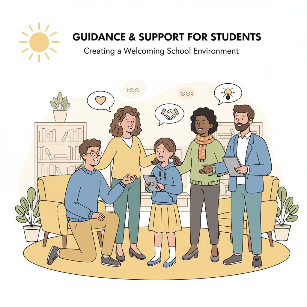 School counselors interacting with students in the education system