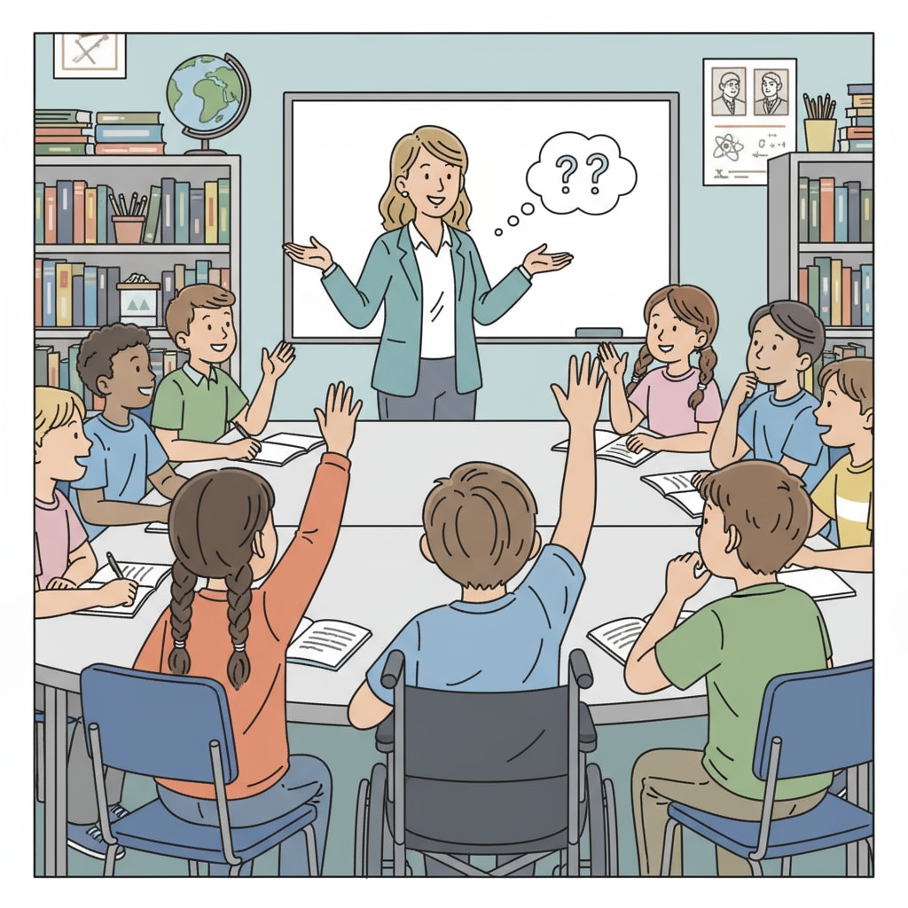 Students demonstrating communication skills, dialogue, and active listening in a classroom