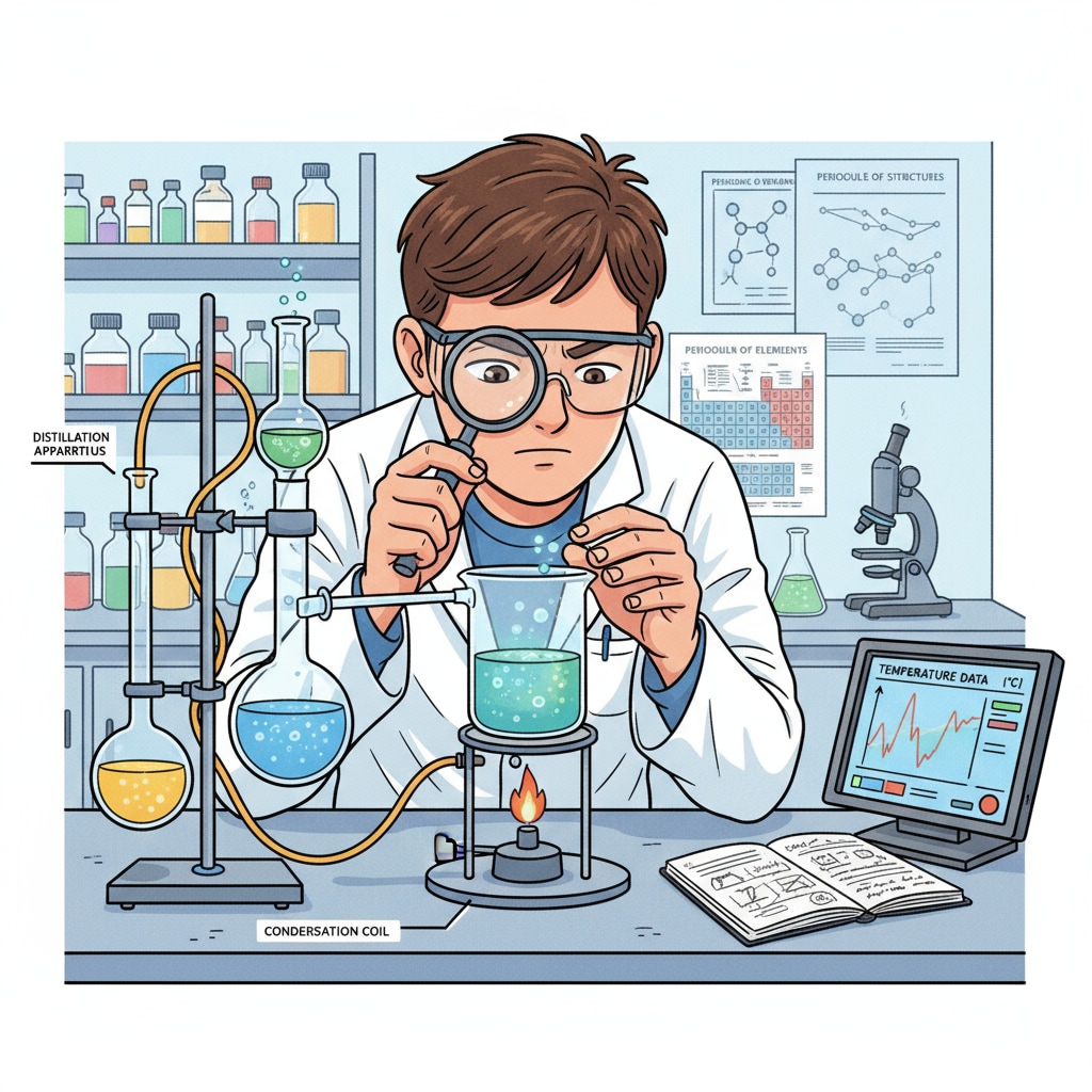 A student involved in a STEM research project for college application purposes
