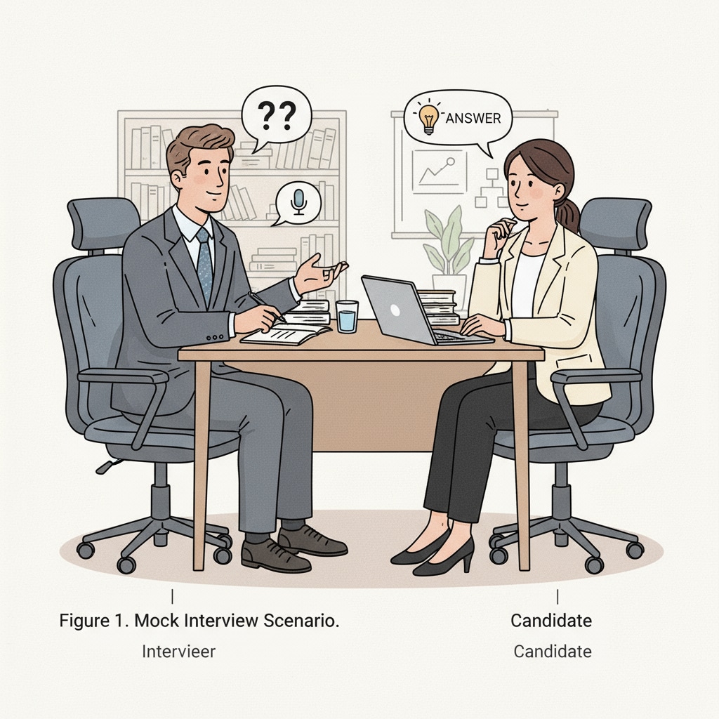 Mock interview scenario to improve communication skills for teacher interviews in a short time.