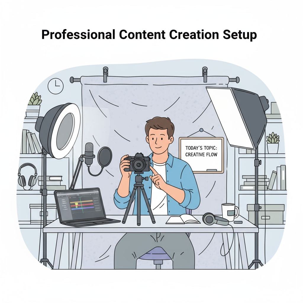 A person preparing for content creation