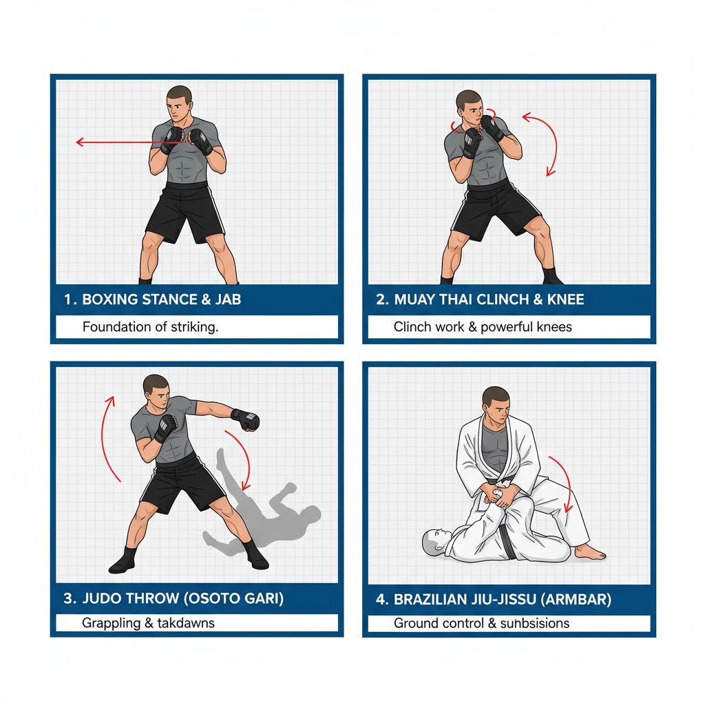Young MMA fighter training as an extracurricular activity relevant to college applications.