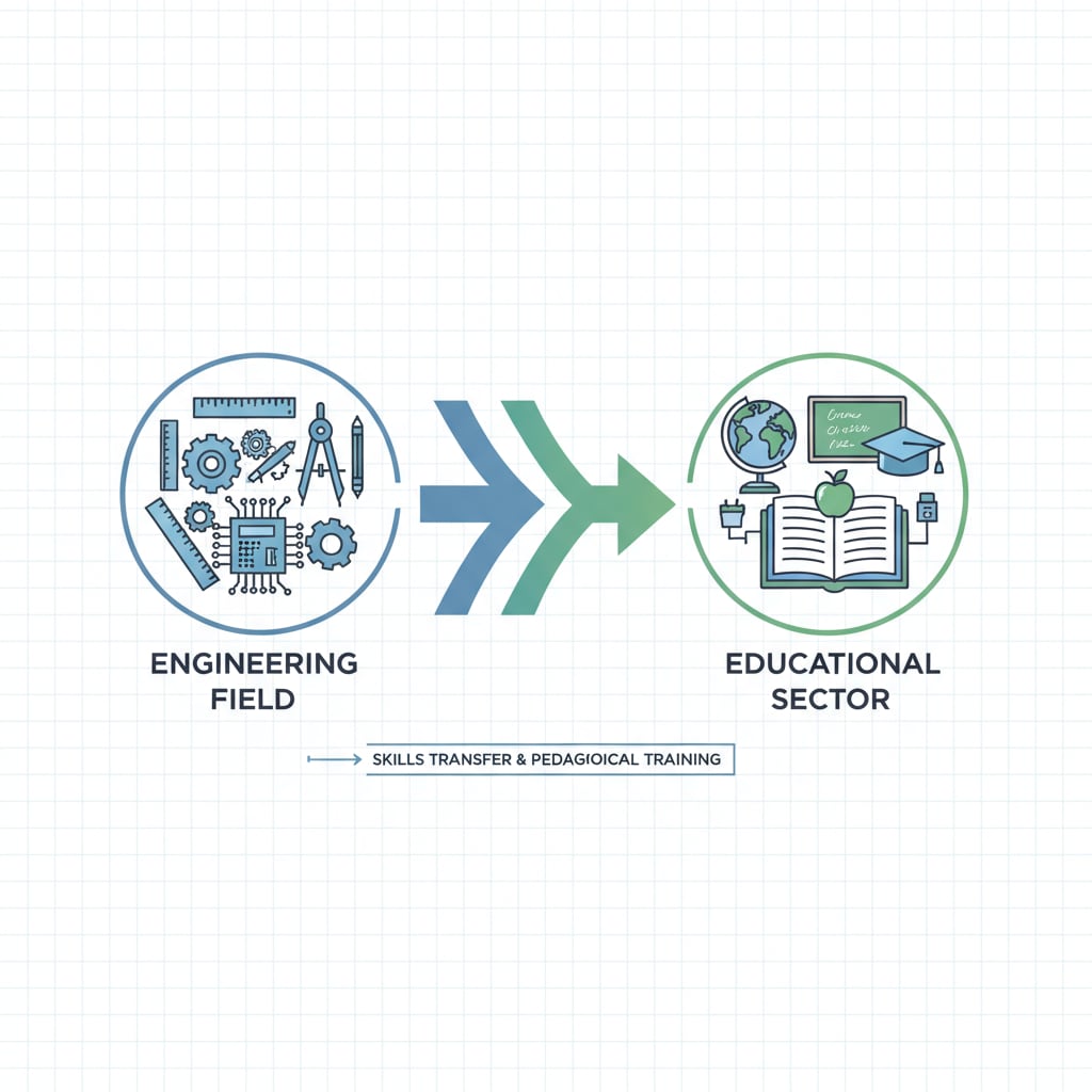 Illustration of career transition from engineering to math education