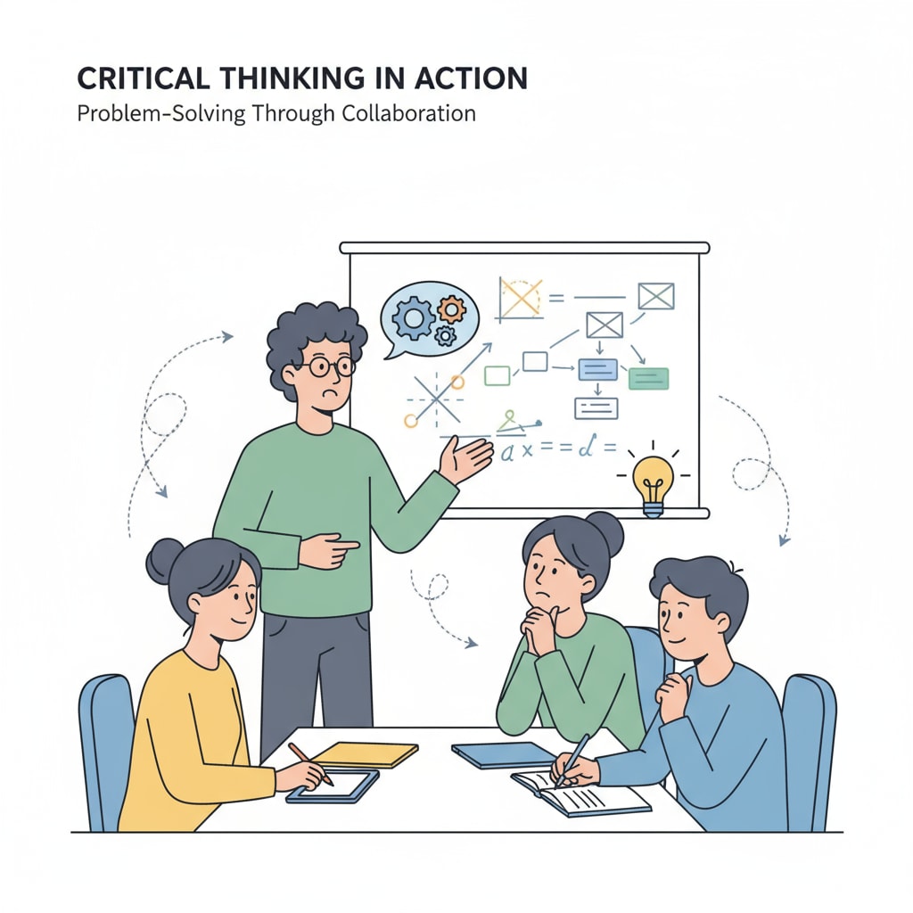 A group of students demonstrating critical thinking during a discussion related to assessment