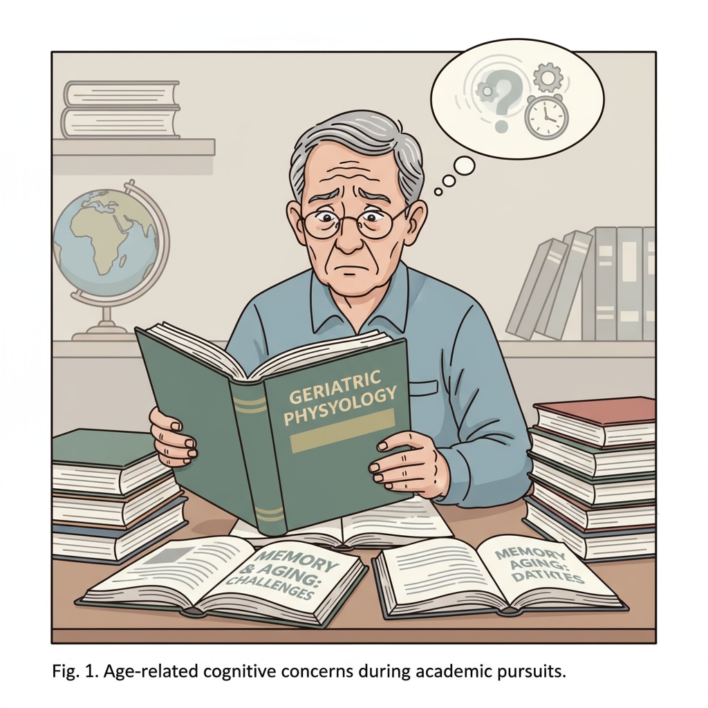 A person experiencing age anxiety while studying in the context of late university enrollment
