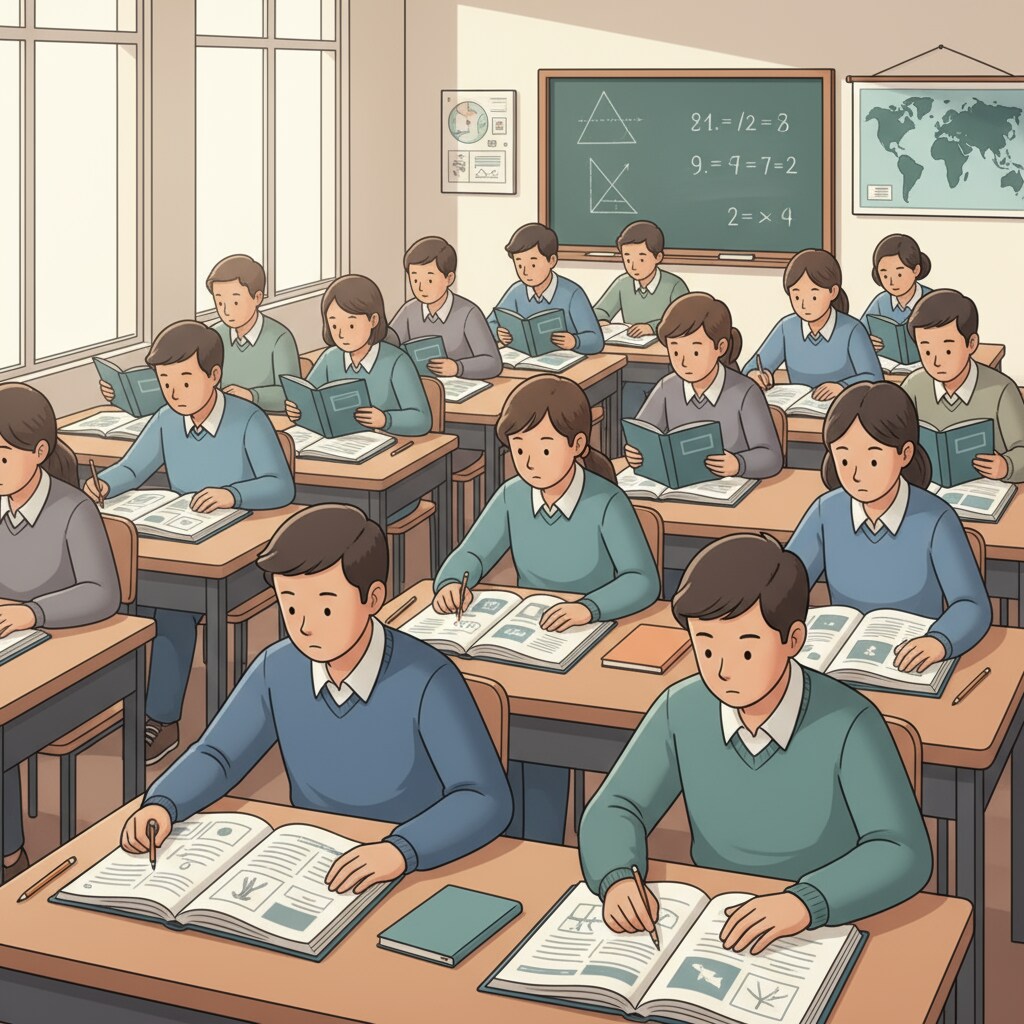 Classroom scene highlighting the lack of practical skills in K12 education