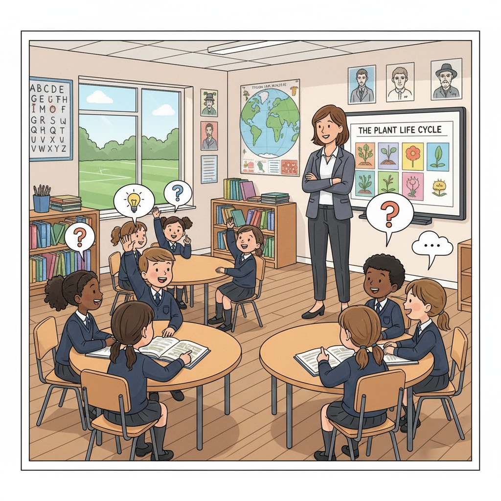 Classroom in UK school related to UK education system, curriculum reform, and student assessment methods