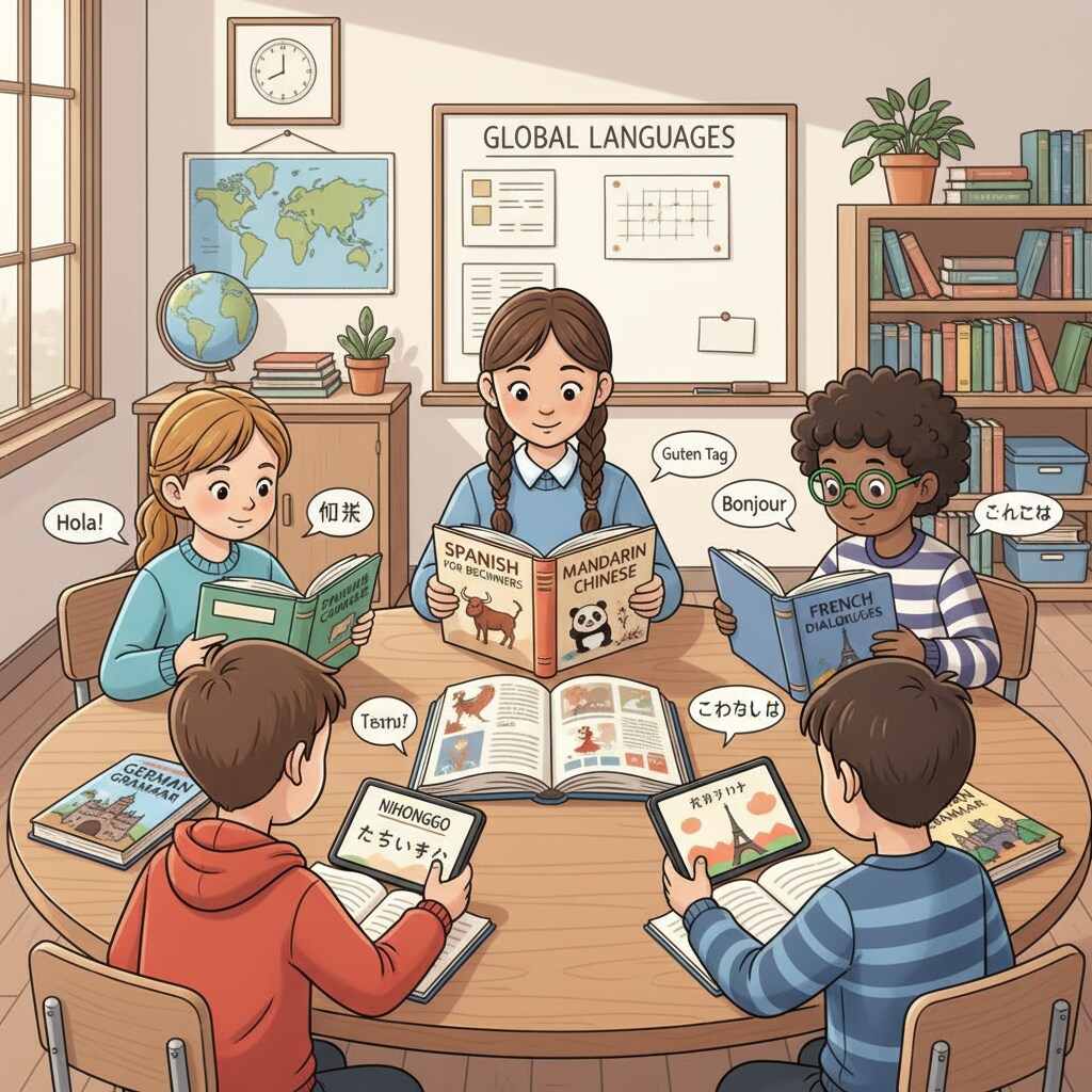 K12 students engaged in language learning activities related to polyglot development
