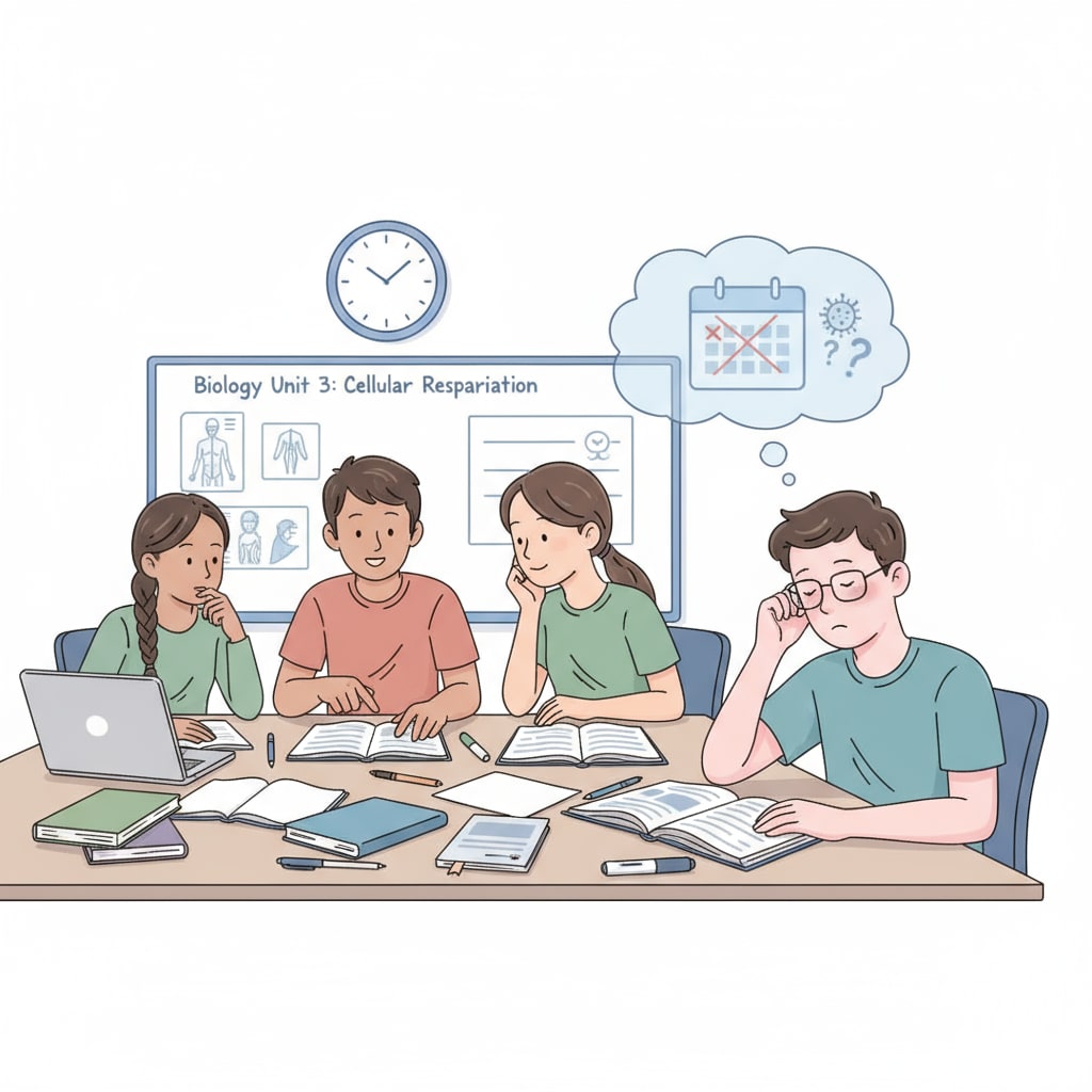High school students studying with one affected by chronic illness