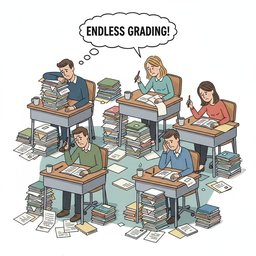 Teachers facing heavy workload and showing signs of stress