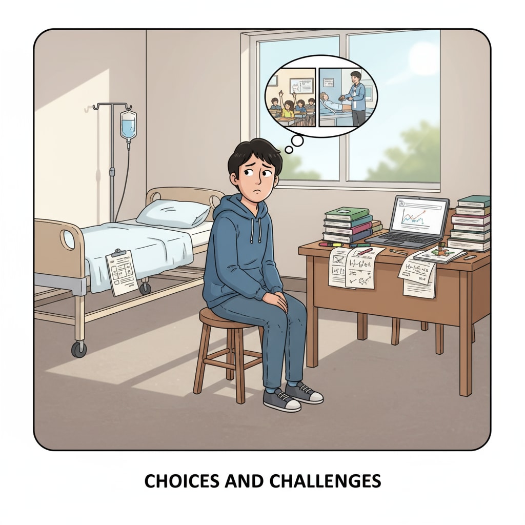 A 17-year-old facing the dilemma of family responsibilities, academic pressure, and emotional turmoil