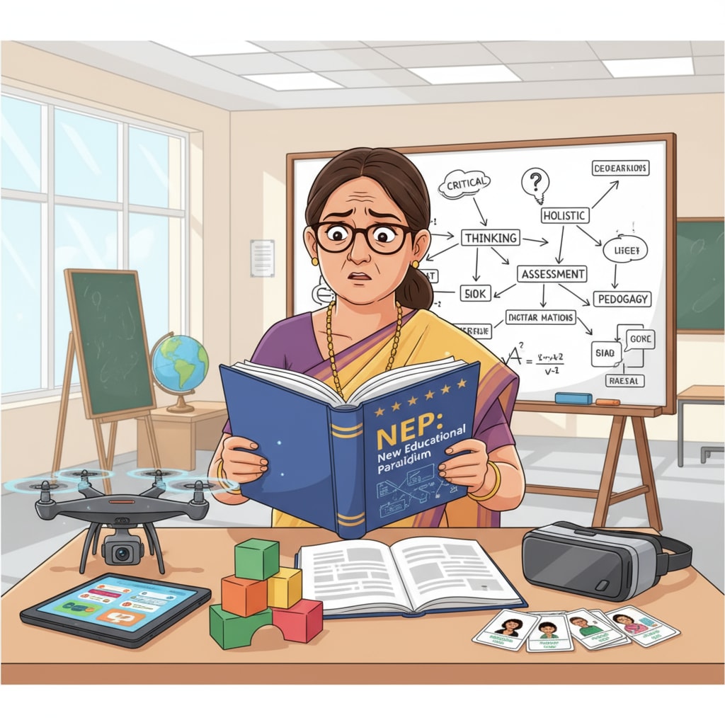 Teacher facing challenges in implementing New Education Policy teaching methods