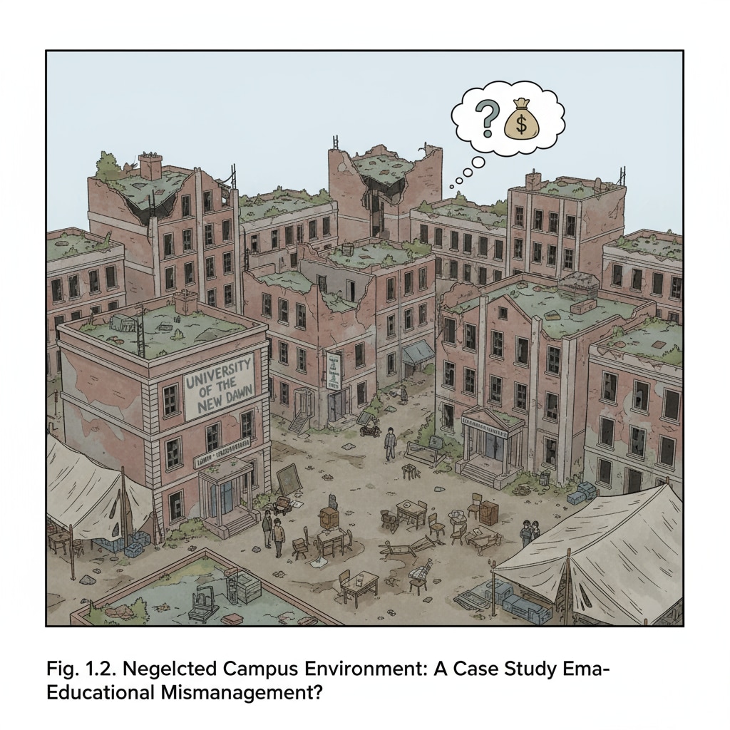Run-down campus facilities potentially related to education fraud by Schiller International University and GEDU Group