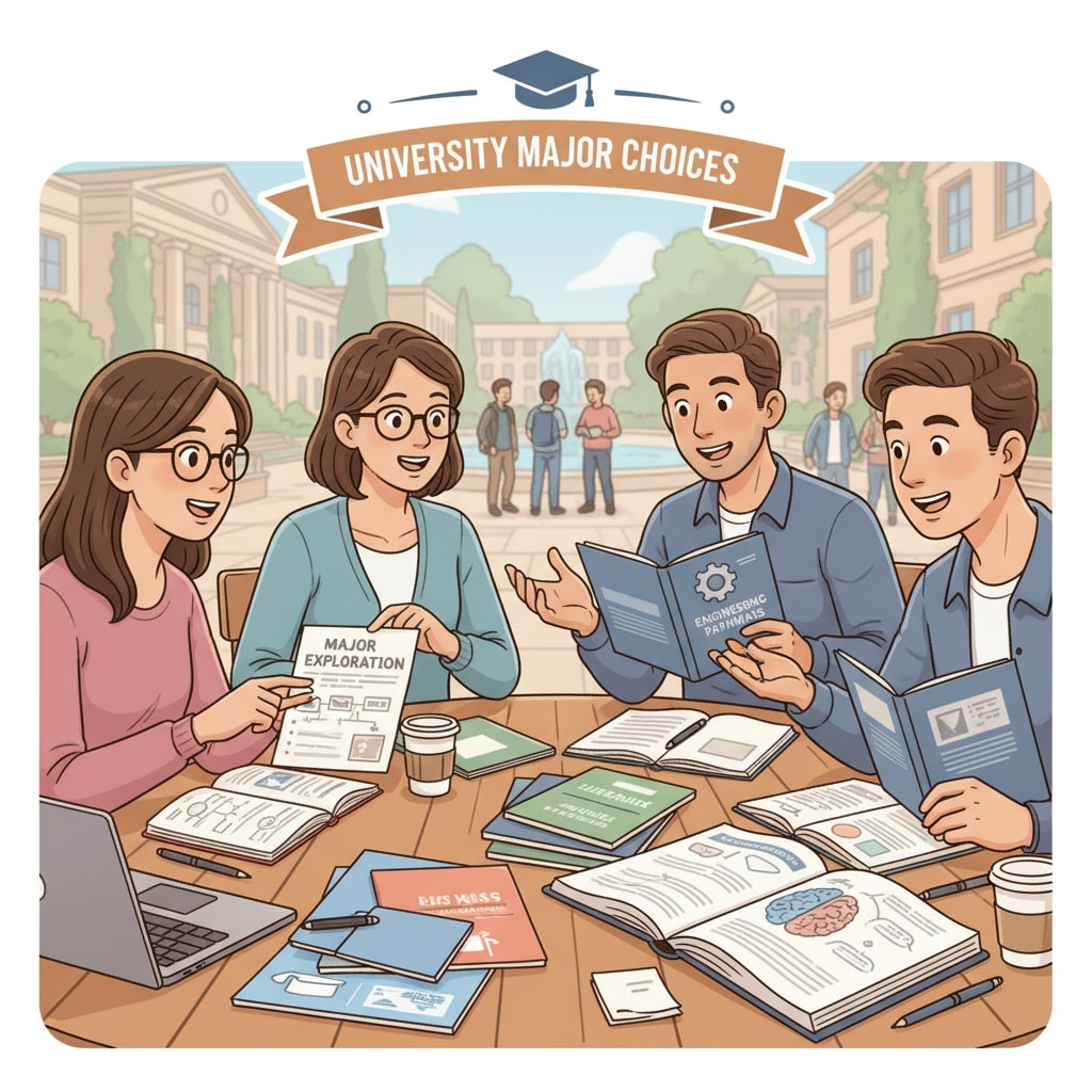 Students discussing university major choices with an emphasis on mathematical and physical abilities, software engineering, and employment prospects