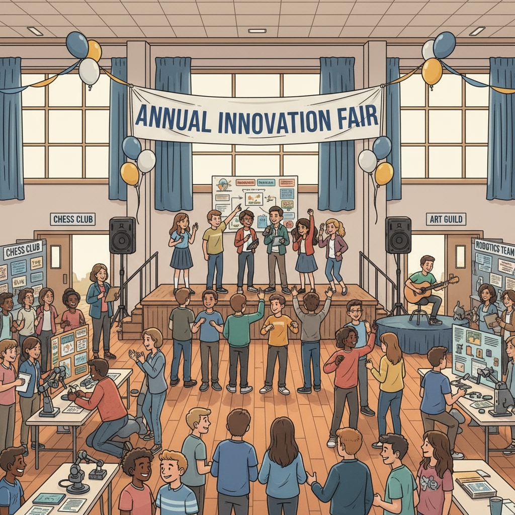 High school students participating in a school event