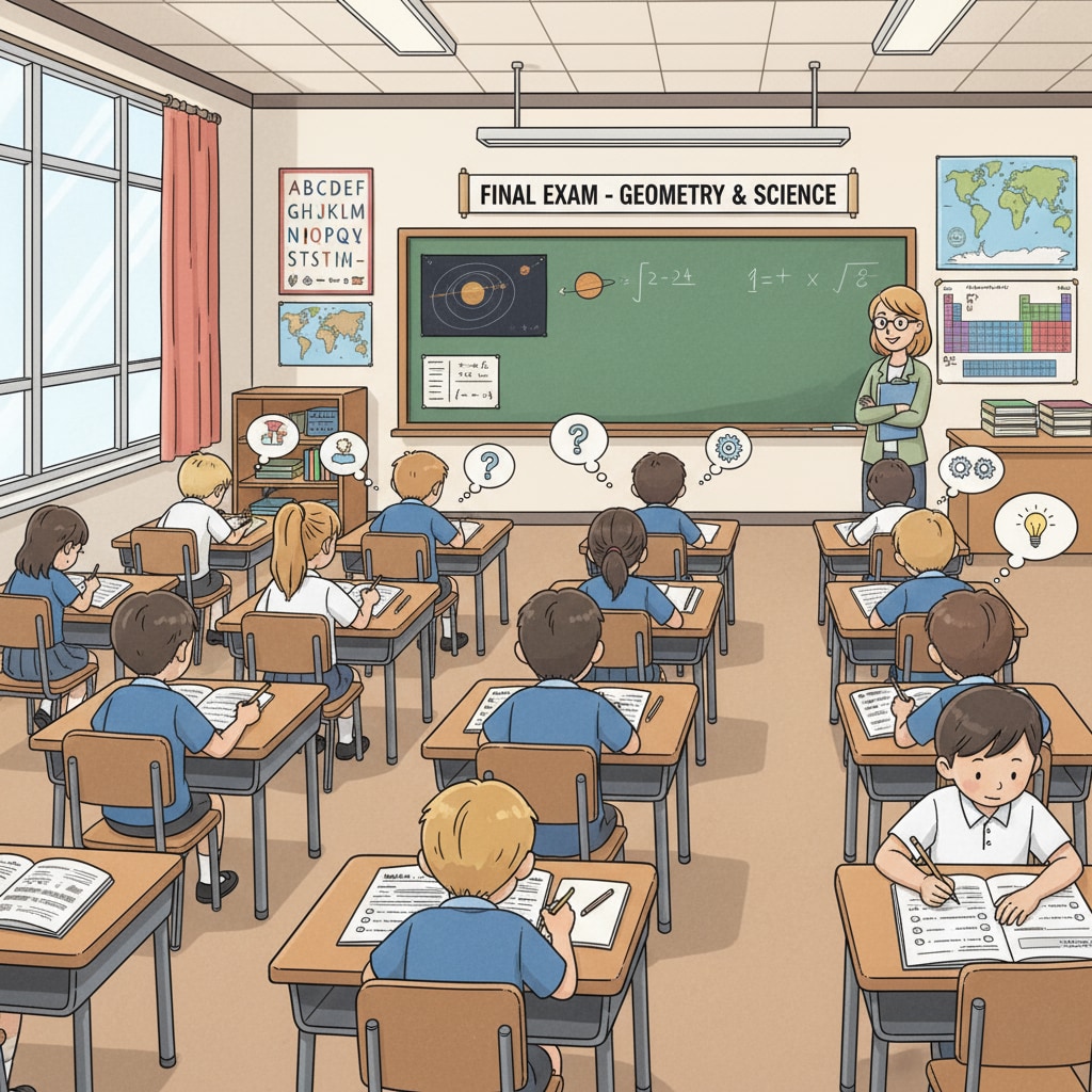 Students taking a standardized test, highlighting the limitations of such tests in assessing memory and critical thinking.