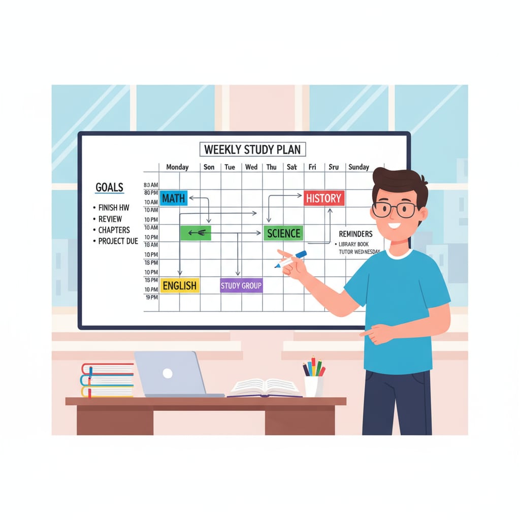 A student creating a study plan for exam preparation