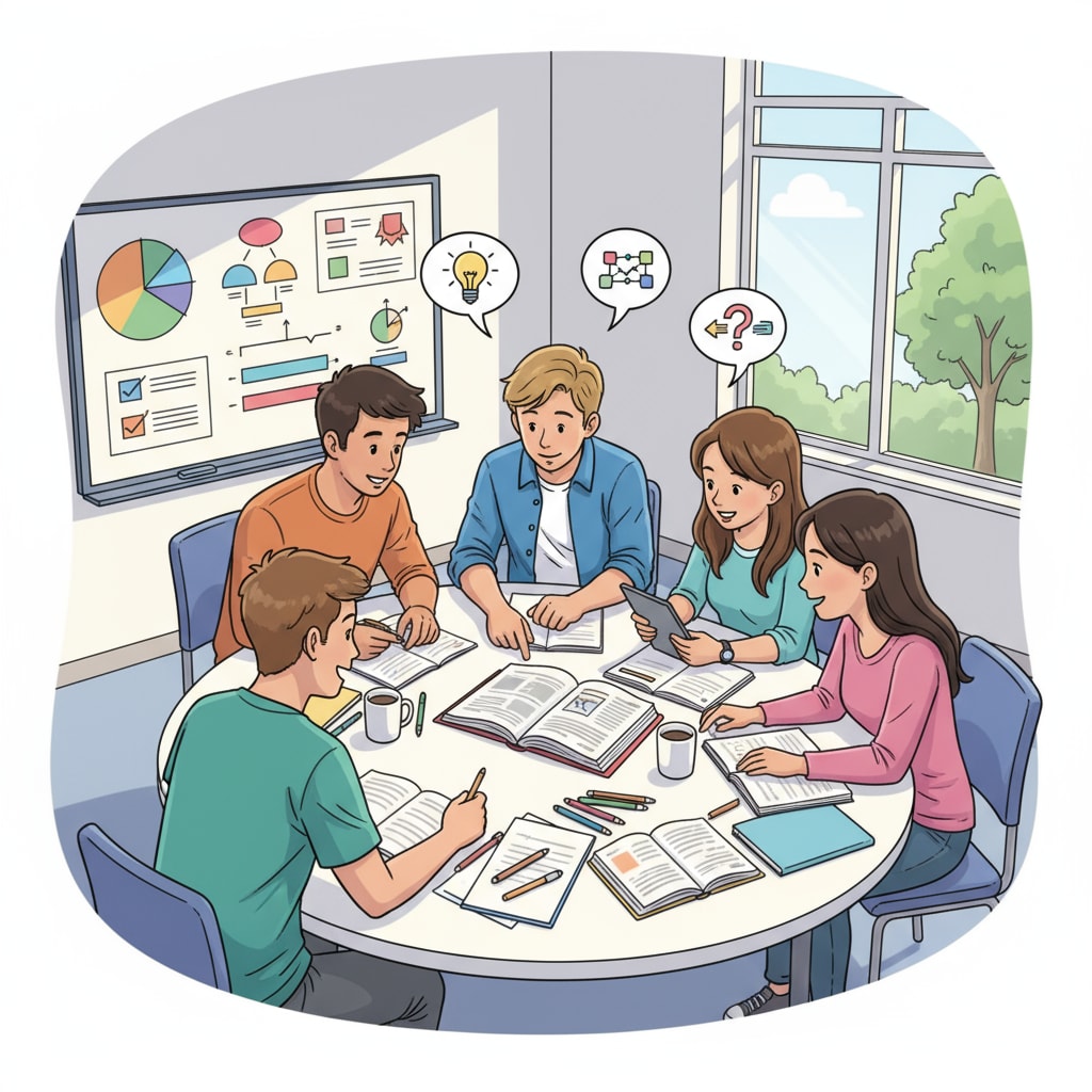 Group learning in progress, demonstrating collaborative efforts for better learning effects.