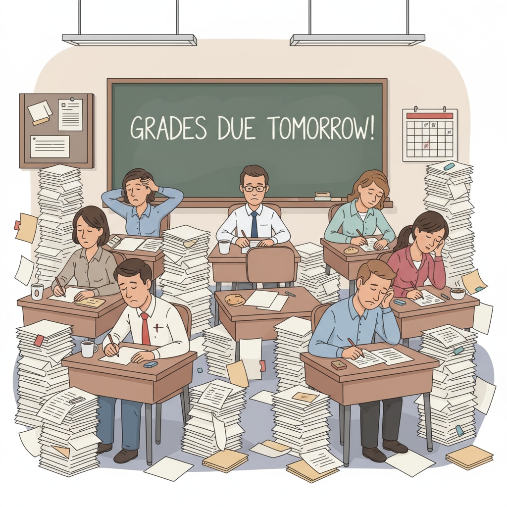 Teachers experiencing heavy teaching workload and showing signs of job burnout