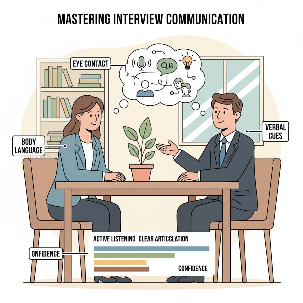 A person practicing interview communication skills