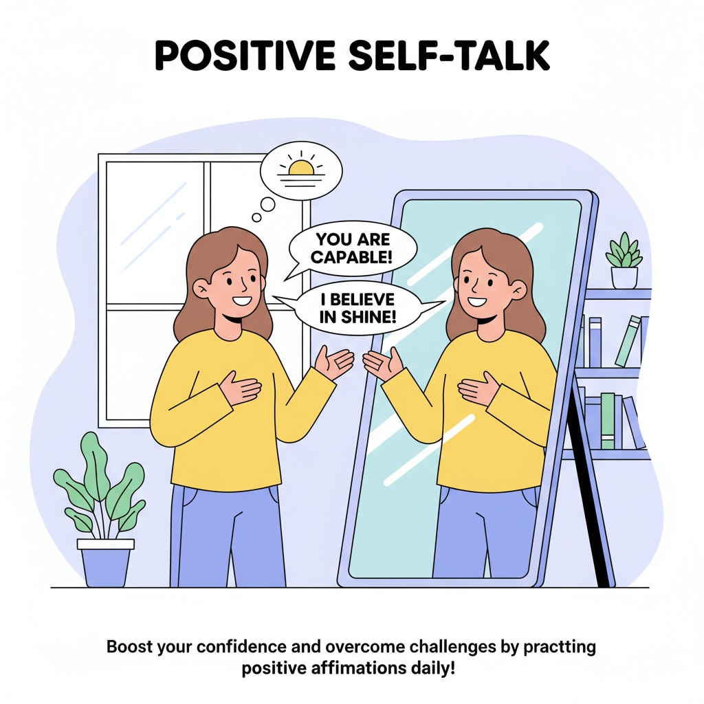 A person doing positive self-talk