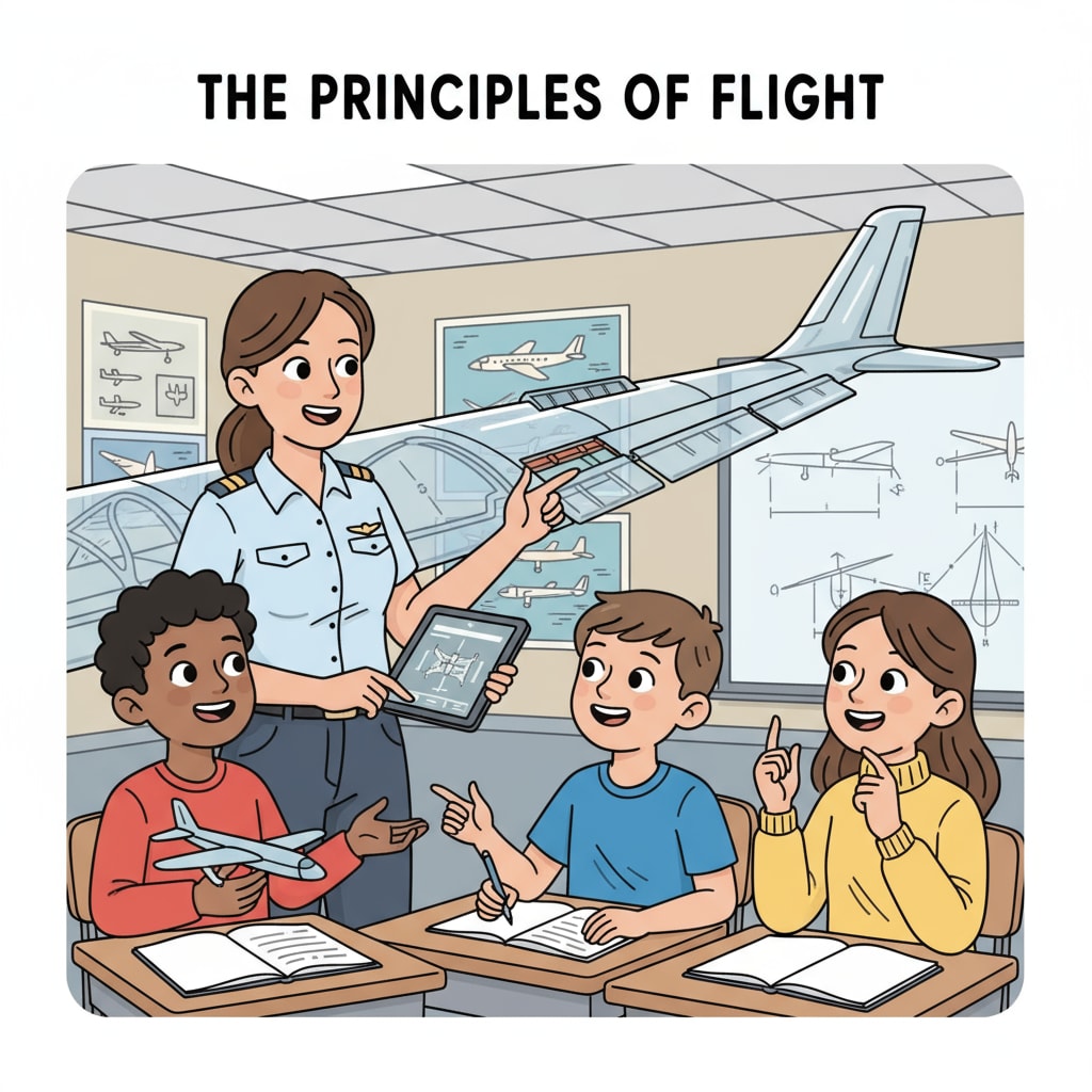 Students developing pilot skills through an aviation-related activity, enhancing communication, decision-making, and situational awareness