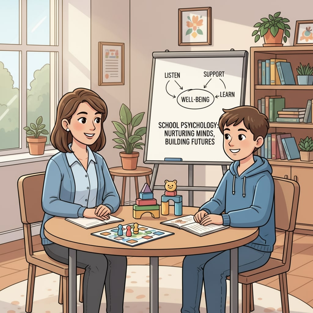 School psychologist interacting with a student for mental health support