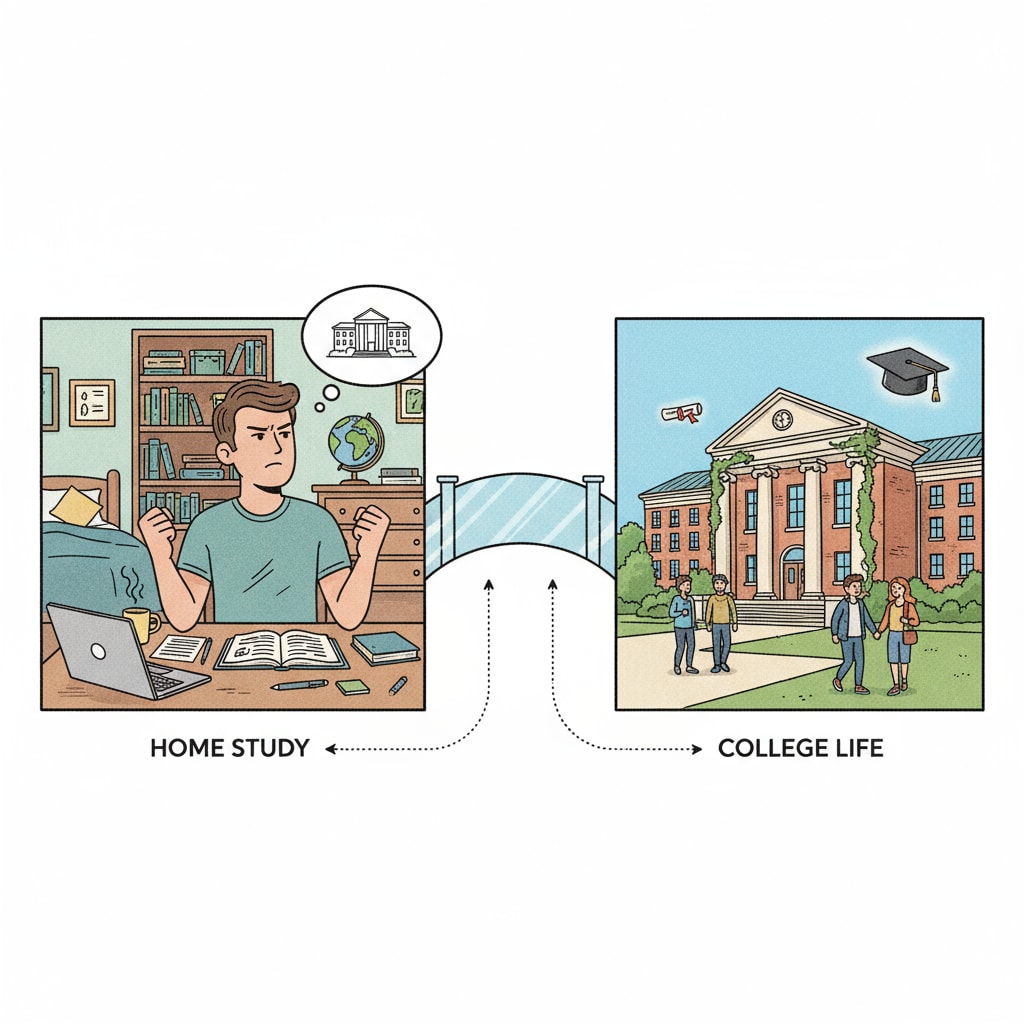 A student's transition from home self-study in high school to college adaptation